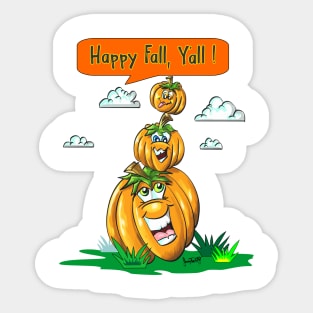 Pumpkins Pumpkins Pumpkins Happy fall yall Halloween and Thanksgiving Gift Sticker